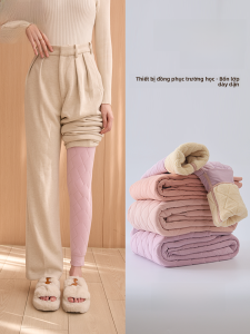 MiiOW | Quần lót dày dặn bằng lông cừu cho nữ MiiOW Quần dài ấm áp mùa đông Quần dài cotton lót lông cừu dày dặn Quần áo học sinh