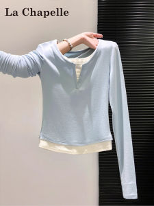 La Chapelle | Colorful Two-Piece T-Shirt for Women Autumn Slim-Fitting Innerwear