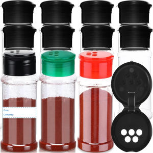 3Pcs Transparent Spice Containers Bottle Pepper Shaker Salt Seasoning Jars Barbecue Condiment Bottles with Lids Kitchen Storage Jar