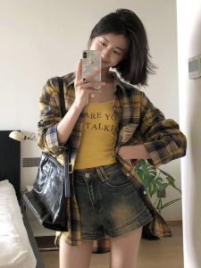 American Retro High Waist Denim Wide Leg Super Short Shorts Womens Summer Stylish Slim Looking Easiest for Match A- line Sheath Hot Pants Tide