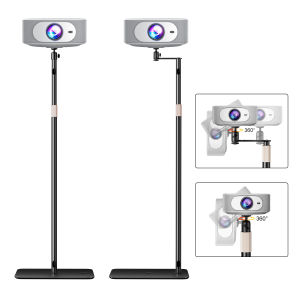 ZDSSY 85-130cm Universal Projector Stand Metal Aluminum Alloy Holder Multi-angle Adjustable 360 PTZ Rotating Height Projector Brackets for Film Video Projector Speaker Sound Bar
