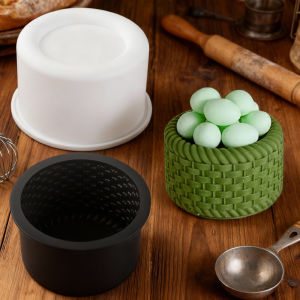 4 Inch Bamboo Woven Flower Basket Design French Mousse Cake Mould Silicone Cake Mold Kitchen Bakeware Dessert Decorating Tools