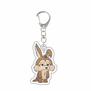 Bandai | for Popular Cartoon Movies Coyote Vs Acme Peripheral Road Runner Wile E Coyote Acrylic Keychain Cute Backpack Pendant Fans Gift