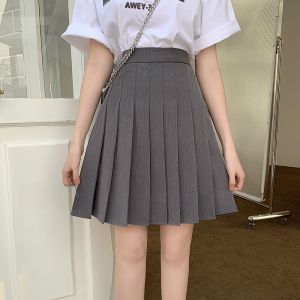 กระโปรงสั้นจีบเอวสูง ทรงเอ สำหรับผู้หญิง ไซส์ใหญ่ ทรงเข้ารูป ผ้าโพลีเอสเตอร์ ทรงเอ กระโปรงสั้นจีบ