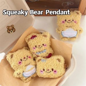 Cartoon Butter Bear Keychain Pendant: A Cute Plush Doll Toy for Gifts & Decorations