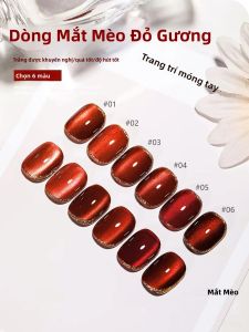 Sơn Móng Tay Gel Mắt Mèo Đỏ Gương SHAKA 10ml Màu Thu Sang Trọng Làm Trắng Dụng Cụ Làm Móng Chuyên Nghiệp