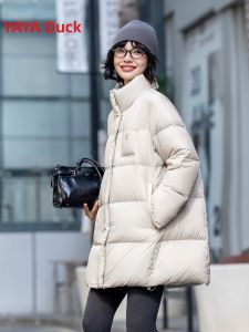 YAYA | Petite-Length Hoodless Versatile Thick Warm Womens Down Jacket
