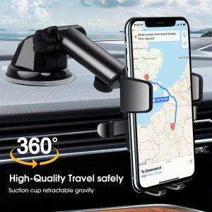 Suction Cup Phone Holder Dashboard & Windshield Sucker Car Phone Mount with Strong Sticky Gel Pad Retractable Phone Holders
