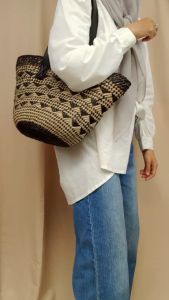 Tas Anyaman Pandan Mendong Etnik Wanita Handmade Tote Khas Bali Handmade Zella Bag Kerajinan By Maki Gallery