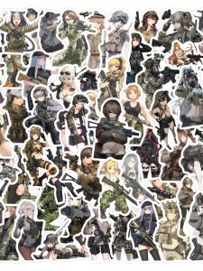 50 Sticker Chống Thấm Nước Họa Tiết Quân Đội Gợi Cảm Bé Gái Hoạt Hình Sticker Trang Trí Cho Văn Phòng Phẩm Và Văn Hóa