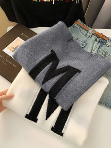 AMILUCK | Fashionable Embroidered Letter Short Sleeve Knitted Top Womens Spring New Round Neck Pullover Short T-Shirt Base Layer