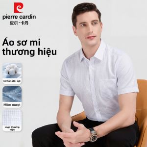 Pierre Cardin | Áo Sơ Mi Nam Mùa Hè Cotton Phong Cách Ngẫu Nhiên Thoáng Khí Caro