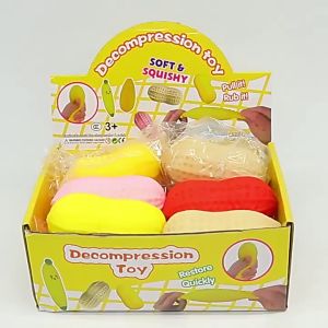 Utopia สกุชชี่สโลว์ Squishy Toy ของเล่นบีบสกุชชีส ถั่วลิสง มะเขือ ของเล่นรูปทรงผักและผลไม้  ทาบะสกุชชี่ชีส TPR แป้งนุ่มลดความเครียดสิ่งประดิษฐ์