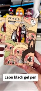6PCS LABUBU ins high color value click action pen 0.5ST Gel Pen quick-drying black smooth cute student brush neutral pen