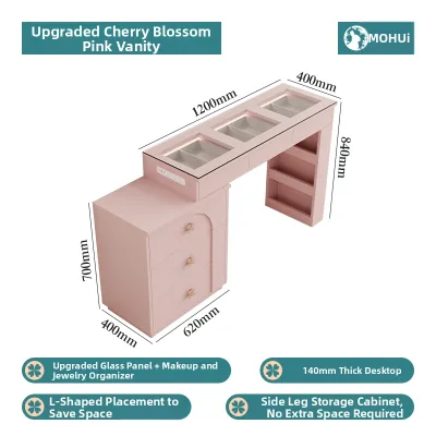 MOHUI | French Pink Storage Cabinet with 6 Drawers