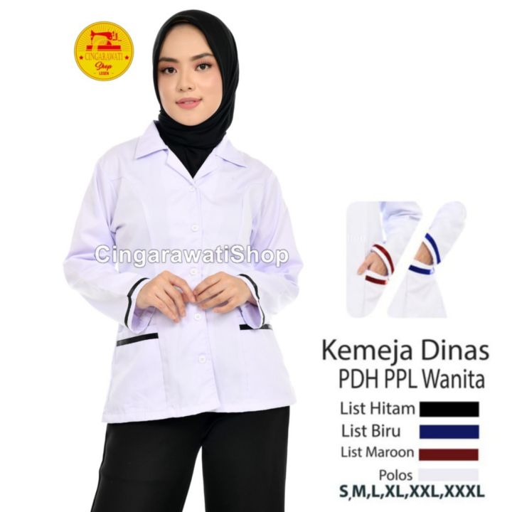 Seragam PNS Wanita - Kemeja Putih Kerja Wanita - Baju Dinas Putih - PNS