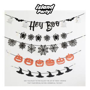 New 2025 Halloween Pumpkin Skull Decorative Props Hanging Bunting Flags Children Baby Halloween Party Decoration Background