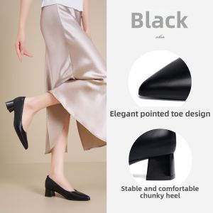 Josiny | Comfortable Black Pointed-Toe High Heel Shoes