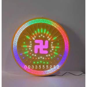 Đèn hào quang Phật hoa văn full màu hình hoa sen và chữ vạn