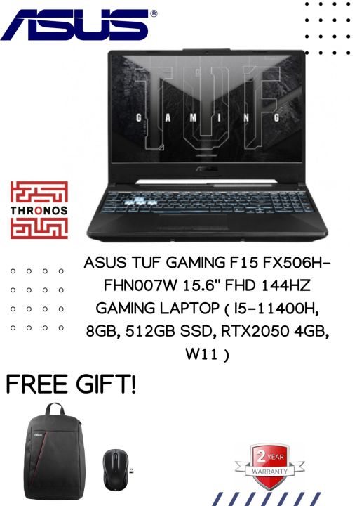 Asus TUF Gaming F15 FX506H-FHN007W 15.6'' FHD 144Hz Gaming Laptop | Lazada