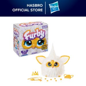 Furby Gold Glam Interactive Plush Toys for 6 Year Old Girls & Boys & Up Voice Activated Animatronic Speaks English & Furbish White