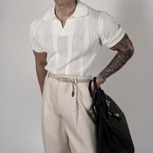 DAVID&ME | Heavy Duty Lace Knit White Short Sleeve Loose T-shirt