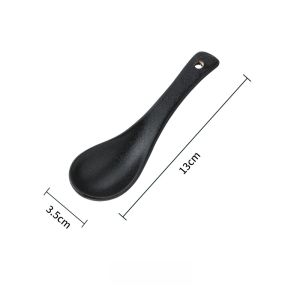 Japanese Style Large Ceramic Soup Spoon Long Handle Restaurant Quality Soup Ladle Home Use Small Spoon Commercial Kitchen Spoon