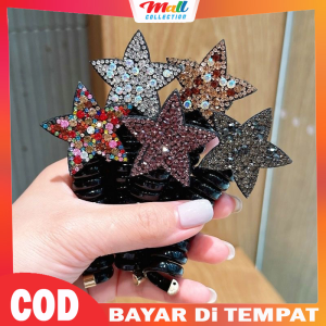 MALL Karet Rambut Spiral Bintang Glitter - Tren Terbaru Fashion Wanita Korea JPT24