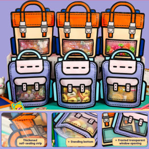5pcs/10pcs Cute Candy Bag with Zipper Snack Bags Candy Packing with Handle Zipper Kids Gift Child Birthday Party