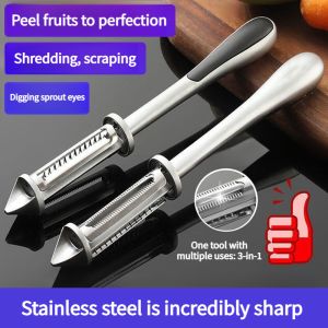 Stainless Steel Peeler Kitchen Paring Knife Portable Peeler Fruit & Vegetable Knife Multifunctional Peeler Household Fruit Knife