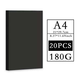 A4 180G200G300G 20/50PCS Black Cardboard Paper Handmade Card Paper DIY PackageThick Watercolor Painting Origami Crafts Pack