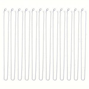 10pcs 45-61cm Silver Color 1.5mm O Chain Necklace For Men Women Fashion Jewelry