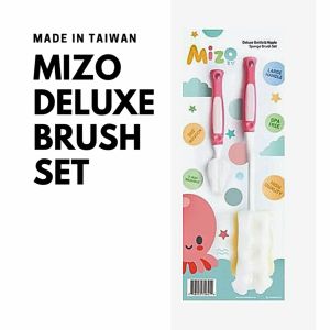 Mizo Deluxe Bottle & Nipple Sponge Brush Set - Sikat Botol