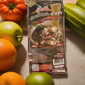 วุ้นเส้น ก๋วยเตี๋ยวเรือน้ำตก ขนาด 50กรัม(มีเส้นละซอสเครื่องปรุงพร้อม)