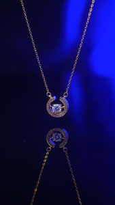 LOVETIA Kalung Moissanite Round Necklace Wanita Silver Perhiasan Sertifikat GRA Original XMZ025