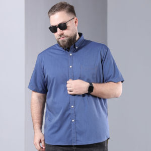 plus Size Mens Casual Loose Short Sleeve Shirt Business Casual Fashion Urban Style Polyester Viscose Spandex Blend Shirt