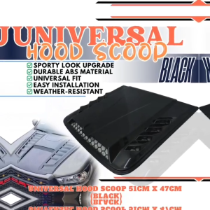GCAO UNIVERSAL 51X47CM CAR AIR FLOW INTAKE HOOD SCOOP BLACK (12191)