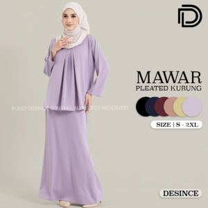 🇲🇾 DESINCE Baju Women Mawar Pleated Kurung Baju Kurung Wanita WW 020