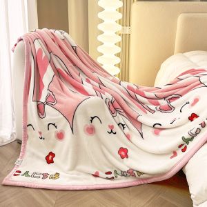 Milk Coral Fleece Blanket Winter Flannel Blanket Spring & Fall Office Nap Sofa Cover Blanket Bed Sheets Summer