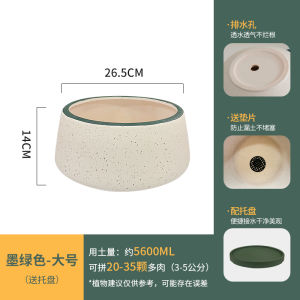 Bình Hoa Ceramic Lớn Miệng Rộng Có Đĩa Đựng Hoa Cỏ Thịt Bề Mặt Đơn Giản Đĩa Đựng Hoa Cỏ Thịt Lớn Có Đế Bề Mặt Đơn Giản