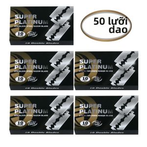 Bộ Lưỡi Dao Cạo Bằng Thép Không Gỉ Hai Cạnh - Lưỡi Dao Thay Thế Mạ Bạch Kim Mịn Màng Để Cạo Râu Cho Dao Cạo An Toàn 10/20/50/100 Cái