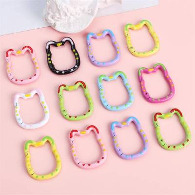 Mèo May Mắn Móc Khóa Kim Loại Lò Xo Móc Khóa Phụ Kiện Điện Thoại Di Động Móc Treo Trang Sức Móc Treo