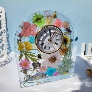 2Pcs (1Pc Clock Mold + 1Pc Clock Movement) DIY Vertical Clock Stand Mold European-Style Clock Decoration Silicone Mold Clock Mold Set Practical Mold Set Atmosphere Decoration Creative Birthday Gift Gift for Friends Gift for Family Beginner Mol...