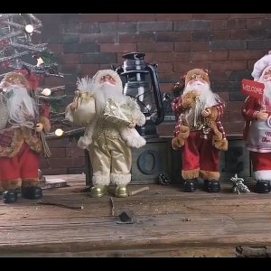 New Santa Doll Christmas Decoration Christmas Santa Claus Doll Decoration Christmas Checked Cloth Resin Sitting Elderly Decoration Happy New Year 2025