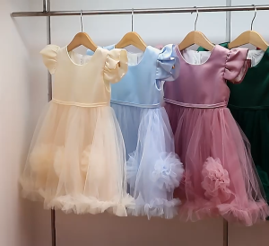 Summer Toddler Big Flower Baptism First 1 Year Birthday Dress For Baby Girl Clothing Princess Party Kid Fluffy Ball Gown Princess Newborn Infant Dresses for 3 6 9 12 18 24 Months 1 2 3 4 5 Years Old