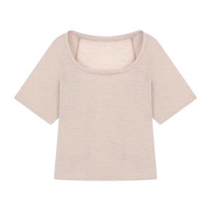 YUEZHONGWEI | Old Money Style French U-Neck Loose T-Shirt