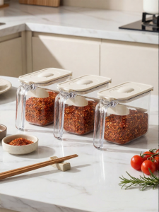 CHUSHE | Moisture Proof Pepper Powder Dedicated Storage Bottle One-click Opening Precise Dispensing
