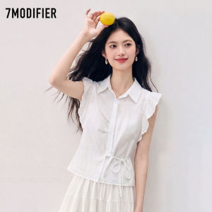 7.Modifier | Áo Sơ Mi Mùa Hè Thời Trang Có Nếp Nhăn Và Dây Kéo