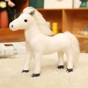 Realistic Plush Toy Horses Crossing the River Black Horse White Horse Stallion Foal Childrens Dolls Soft Stuffed Animals