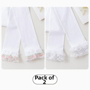 FADIAN | Girl Lace Trimmed Cropped Leggings